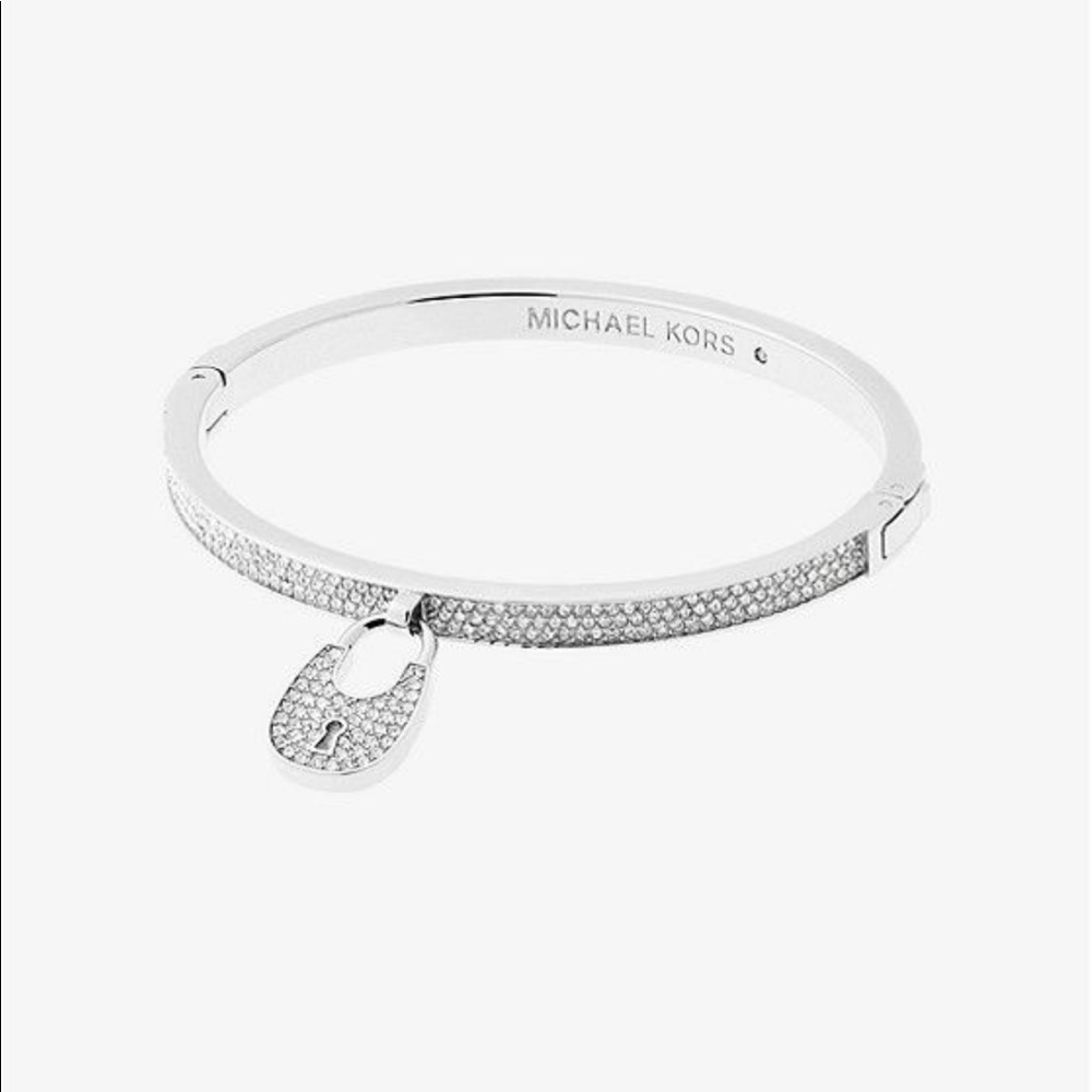 Michael Kors silver padlock bangle